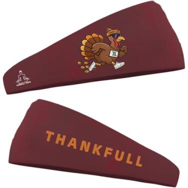 Imagem de Bandanas de corrida Turkey Trot - faixa de ação de graças - faixas de transpiração para homens e mulheres - Borgonha