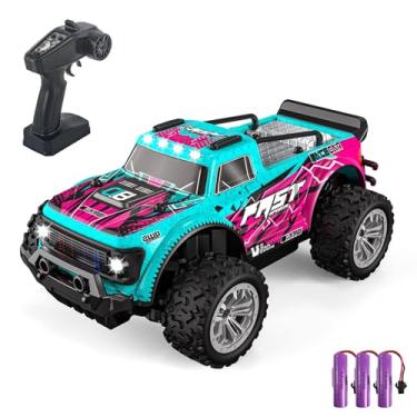 Imagem de Carro de Controle Remoto 2 4GHz Todo Terreno Caminhão Off Road Veículo 4WD com Luz LED 3 Bateria Presentes para Adultos