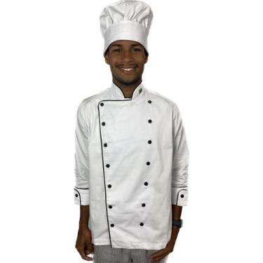 Imagem de Dolmã Masculino Uniforme Ideal Para Cozinheiro Chefe de Cozinha rotina