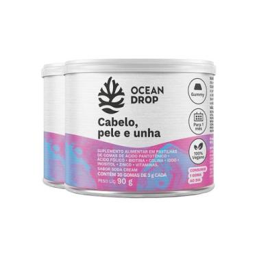 Imagem de Kit 2 Cabelo, Pele E Unha Ocean Drop Vegano 30 Gomas