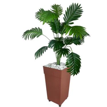 Imagem de Planta artificial arranjo + vaso decoração decoração home(Telha)