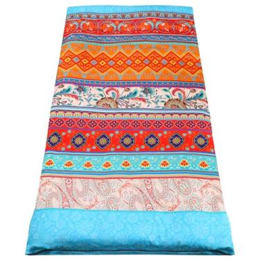 Imagem de Preboun Capa de colchão futon com zíper 84 x 58/80 x 39 almofada de chão japonesa tatami tailandês coreano capa protetora lavável para a pele sem futon (boêmio, tamanho solteiro, retrô)