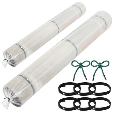 Imagem de Bolsa de armazenamento de tapete de plástico, bolsa de carpete resistente de 3 mm com faixa elástica e corda, ideal para armazenamento de tapetes, movimentação, embalagem, jumbo 330 x 66 cm e grande