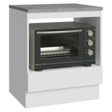 Imagem de Balcão para Forno/Micro-ondas 70 cm 1 Gaveta Branco Madesa