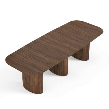 Imagem de Mesa De Jantar Orgânica Tivoli 320cm X 110cm 10 Lugares Lamina Cinamomo Castanho