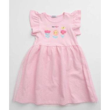 Imagem de Vestido Infantil Flor Tule Babado Marisa Tam 1 a 3 Ros-80078, Rosa, 1