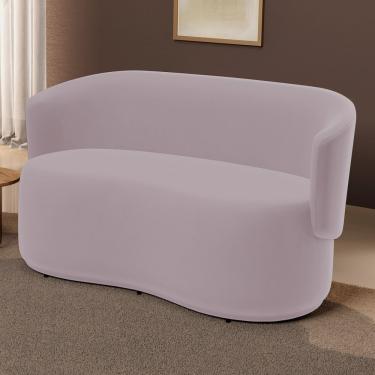 Imagem de Poltrona Namoradeira Aisha 02 Lugares Orgânica Veludo Rosê - Desk Design