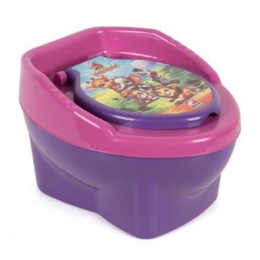 Imagem de Troninho Infantil Penico Rosa Bichinhos Desfralde Assento Redutor Vaso
