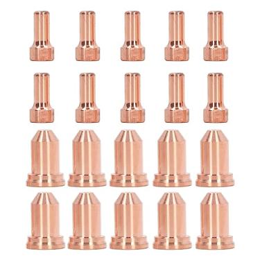 Imagem de FTVOGUE Conjunto de Eletrodos de Bicos de Tocha de Corte de Plasma de 20 Unidades, Latão, Forte, Fácil de Transportar, Uso a Longo Prazo, Acabamento Fino, Diâmetro 1 Mm, Corrente de Corte 40-50A