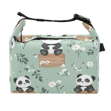 Imagem de STAYTOP Lancheira fofa de panda com fivela de alça, lancheira isolada para meninos e meninas lancheira para trabalho escolar