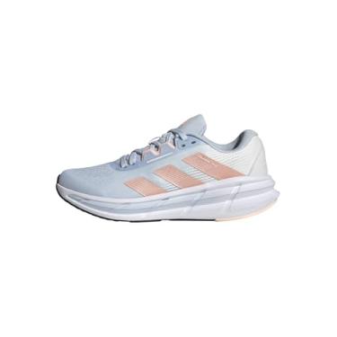 Imagem de adidas Tênis de corrida feminino Questar 3, Céu cristalino/laranja claro/azul halo, 35
