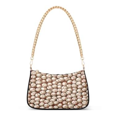 Imagem de CEBUGI Bolsa tiracolo feminina bolsa de ombro com fundo de bolas de beisebol elegante bolsa clutch com alça de corrente