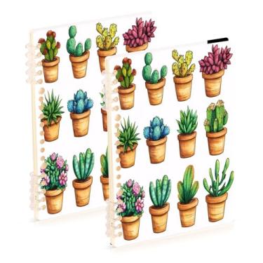 Imagem de Burbuja Cadernos com nome, papel pautado universitário A5 com 60 folhas, fichário para escritório, 2 unidades