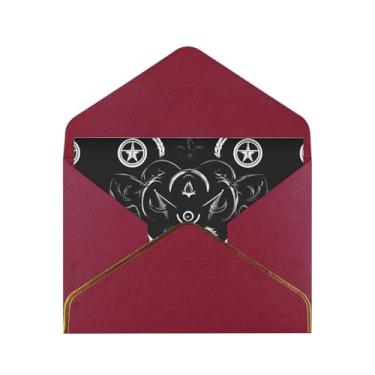 Imagem de SKKNT Cartões de felicitações com estampa preta de símbolos sobrenaturais para todas as ocasiões, convites de festa de aniversário de casamento, 12,7 x 15,2 cm