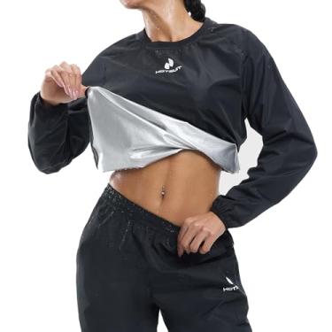 Imagem de Moletom feminino Hotsuit Sauna Suit com perda de peso para academia e treino, Black jacket & pants, Large