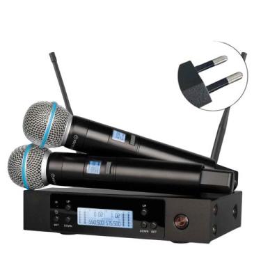 Imagem de Microfone Sem Fio Duplo Metal Glxd4r Beta 58a Profissional - shure