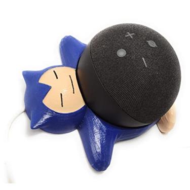 Imagem de Suporte de Mesa para Echo Dot 4 e 5 – Design Pokémon Snorlax – Impressão 3D Artesanal – Cor Azul