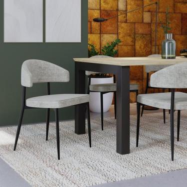 Imagem de Conjunto 4 Cadeiras de Jantar Bless Lautrec Est.Preta - Metalig