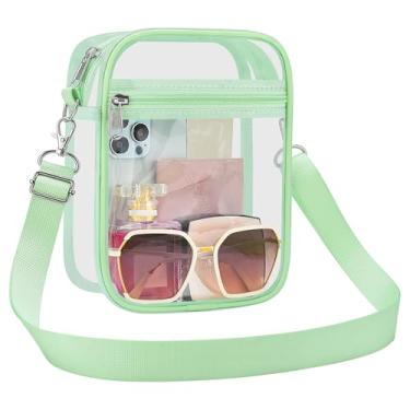 Imagem de UEASE Bolsa transparente aprovada pelo estádio para mulheres, bolsa transversal transparente para eventos em estádios, shows, festivais, Verde abacate, Small