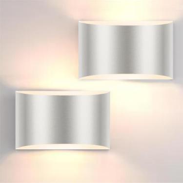 Imagem de Arandelas de parede LED FOLKSMATE Silver 10W Warm White 120V