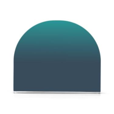 Imagem de Porta-guardanapos de acrílico gradiente verde azul, dispensador de bandeja de papel descartável em forma de U para guardanapos de coquetel, pacote com 1 ou 2