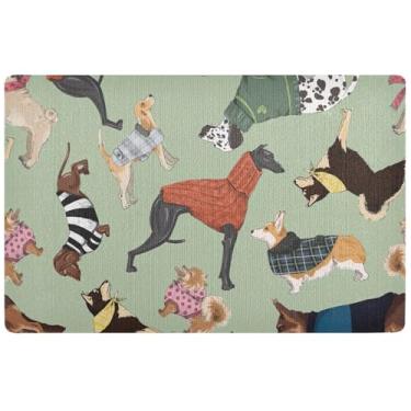 Imagem de Tapete de porta personalizado adorável para animais de estimação Pug fofo tapete de entrada para ambientes externos para entrada externa 81 x 50 cm