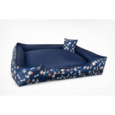 Imagem de Caminha Pet Luxo com Fundo Impermeável – Cama Macia para Cachorro e Gato com Zíper Removível(Azul Snoop,GG - 70X60)