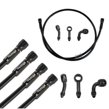 Imagem de Fireyouracing Mangueira trançada de linha de freio de motocicleta 400-2400 mm AN3 Tubo de embreagem hidráulico Linha de freio de motocicleta Óleo DOT Linha de tubo de fluido para ATV Dirt Pit Street