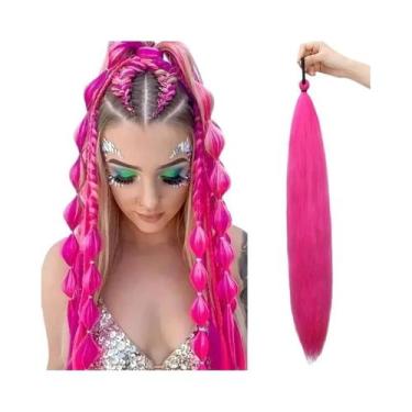 Imagem de Extensões De Cabelo Coloridas Sintéticas Em Rabo De Cavalo Longo E Lis