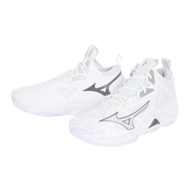 Imagem de Mizuno Tênis de vôlei Wave Momentum 3 MID, Branco X Cinza X Prata, 27.0 cm 2.5E