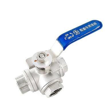 Imagem de 1/5.1 cm 3/10.2 cm 2 rosca fêmea e 1 rosca macho válvula de esfera 3 vias DN15 DN20 aço inoxidável 304 válvulas manípulo de válvula L T porta (tipo G-t, 0,75 polegadas)