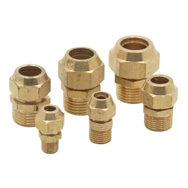 Imagem de 1 peça de acessórios de tubulação de cobre, 1/20.3 cm, 1/10.2 cm, 3/20.3 cm, 1/5.1 cm, rosca externa 6 mm, 8 mm, 10 mm, 12 mm, acessórios para tubos de ar condicionado (tubo OD 19 mm, 3/10.2 cm)