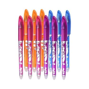 Imagem de Canetas Gel Coloridas Apagáveis 12pcs Ponta Média 0.5mm Escrita Suave 