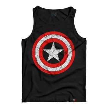Imagem de Camiseta Regata Capitão América Escudo Camisa Vingadores - M&R Store, 