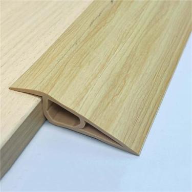 Imagem de GQQGSHOP Tira autoadesiva de transição de piso de 2 m, tira de acabamento de PVC para carpete e borda de piso, transições de limiar de PVC adequadas para altura limite de 0,67 ~ 2 cm (grão de madeira