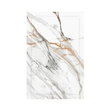 Imagem de ybclf Capa de interruptor de luz de mármore branco cinza único placa de parede dourada cinza placa decorativa receptáculo placa frontal para banheiro, cozinha, quarto