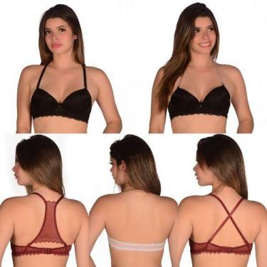 Imagem de Kit 2 Sutiã Multiuso 5 Em 1 Renda Nadador Silicone Lingerie - Mi Amore