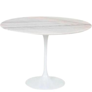 Imagem de Mesa de Jantar Tulipa Saarinen Redonda 100 cm Mármore Branco Extra - L