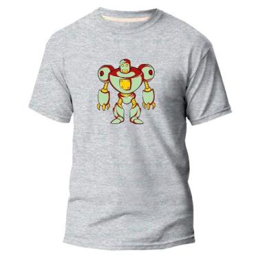 Imagem de Camiseta Basica Algodão Premium Estampada Robô Quente - Pavesi, Cinza,