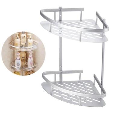 Imagem de Suporte De Shampoo Aluminio Rack Banheiro Prateleiras Parede - TATUDEB