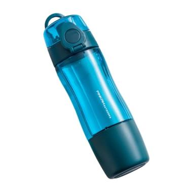 Imagem de Garrafa de água de um botão para esportes ao ar livre, design à prova de vazamento de 470/570 mL com filtro de chá, material PC de grau alimentício, recipiente antiqueda para beber (azul 490 ml)
