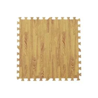 Imagem de Tapete De Atividades Para Bebês Em Espuma Macia Com Padrão De Madeira 