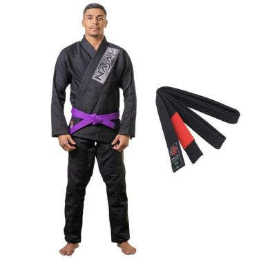 Imagem de Kimono Jiu Jitsu Adulto Trançado Training Brave Dark Naja Com Faixa-Unissex