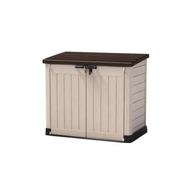 Imagem de Keter Depósito de Jardim Store It Out Maxi Fácil de Montar Com Opção para Prateleiras Capacidade 1200L Polipropileno 125cm x 145cm x 82cm Cor Bege e Marrom