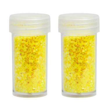 Imagem de Kit 2 Potes Saleiro Glitter Neon Carnaval Festas (Amarelo)