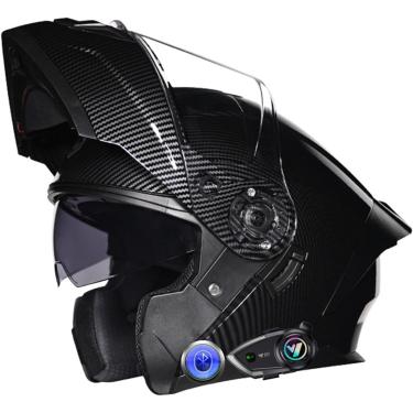 Imagem de Capacetes De Motocicleta Bluetooth Flip Up Capacete Capacete De Moto Integral Com Viseira Dupla Capacete Integrado De Cancelamento De Ruído Para Homens E Mulheres Com Resposta Automática Ap