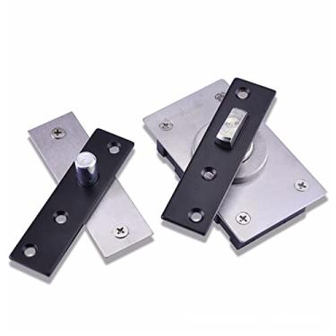 Imagem de Dobradiças Dobradiças Pesadas 360° Dobradiças Superiores de Porta de Madeira Dobradiças Inferiores Posicionamento Porta Céu Terra Eixos Dobradiças de Porta Elástica Ocultos (Cor: A)