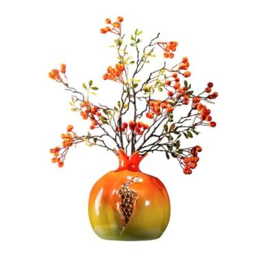 Imagem de Vaso Enfeites de Cerâmica Chinesa Decorações Criativas com Flores Secas Simulação Sala de Estar Retro Vaso Pequeno Vasos de Flores (A)