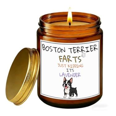 Imagem de Vela Boston Terrier para presente e decoração – Vela de soja perfumada de lavanda divertida para amantes de cães – Presente para mãe de cachorro – Vela de aromaterapia para alívio do estresse