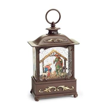 Imagem de burton+BURTON Globo de neve de lanterna de presépio, 23 cm, resina, multicolorido
